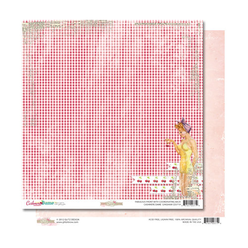Glitz Design - Cashmere Dame Collection - 12 x 12 Double Sided Paper - Gingham