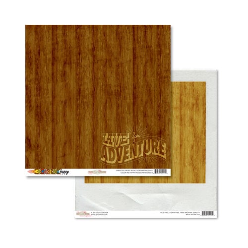 Glitz Design - Color Me Happy Collection - 12 x 12 Double Sided Paper - Woodgrain