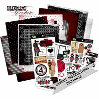 Glitz Design - Distressed Couture Collection - 12 x 12 Page Kit, BRAND NEW