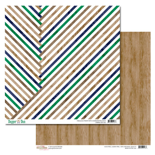 Glitz Design - Dapper Dan Collection - 12 x 12 Double Sided Paper - Stripes