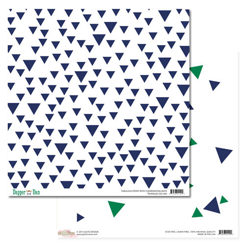 Glitz Design - Dapper Dan Collection - 12 x 12 Double Sided Paper - Triangles