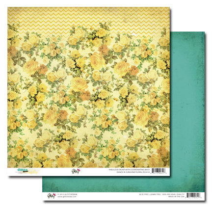 Glitz Design - Dance in Sunshine Collection - 12 x 12 Double Sided Paper - Floral