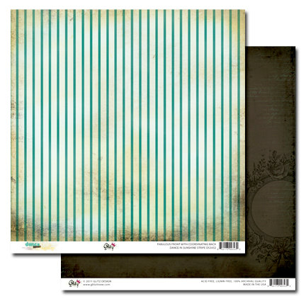 Glitz Design - Dance in Sunshine Collection - 12 x 12 Double Sided Paper - Stripe