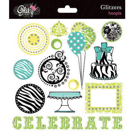 Glitz Design - Hoopla Collection - Glitzers - Transparent Stickers with Jewels - Hoopla