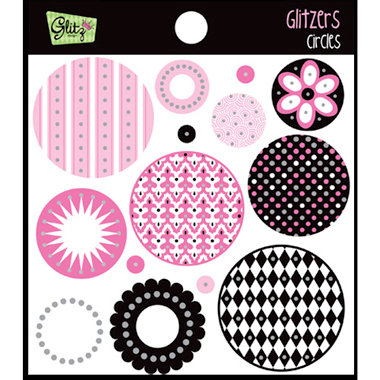 Glitz Design - Glam Collection - Glitzers - Transparent Stickers - Circles, CLEARANCE