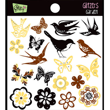 Glitz Design - Gigi Collection - Glitzers - Transparent Stickers - Garden, CLEARANCE