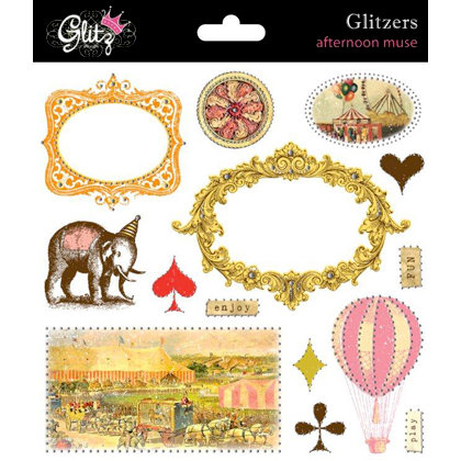 Glitz Design - Afternoon Muse Collection - Glitzers - Transparent Stickers with Jewels, CLEARANCE