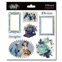 Glitz Design - Vintage Blue Collection - Glitzers - Transparent Stickers with Jewels