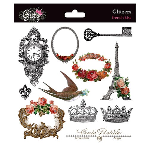 Glitz Design - French Kiss Collection - Glitzers - Transparent Stickers with Jewels