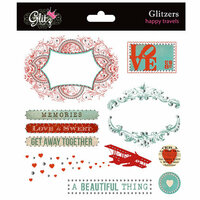 Glitz Design - Happy Travels Collection - Glitzers - Transparent Stickers with Jewels