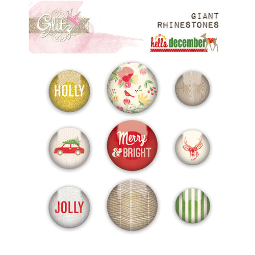 Glitz Design - Hello December Collection - Christmas - Giant Rhinestones