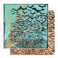 Glitz Design - Hallow Collection - 12x12 Double Sided Paper - Bats, CLEARANCE
