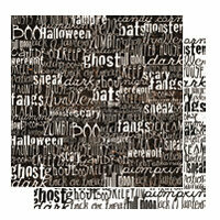 Glitz Design - Hallow Collection - 12x12 Double Sided Paper - Words, CLEARANCE