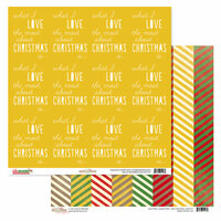 Glitz Design - Hello December Collection - Christmas - 12 x 12 Double Sided Paper - Love