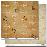 Glitz Design - Happy Travels Collection - 12 x 12 Double Sided Paper - Planes