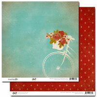 Glitz Design - Happy Travels Collection - 12 x 12 Double Sided Paper - Bicycle