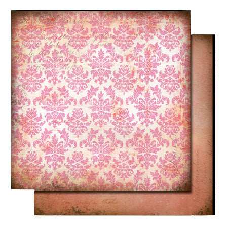 Glitz Design - Love Nest Collection - 12 x 12 Double Sided Paper - Damask, CLEARANCE