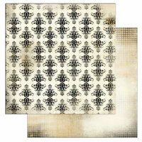 Glitz Design - Love Games Collection - 12 x 12 Double Sided Paper - Damask, BRAND NEW