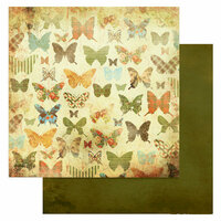 Glitz Design - Laced with Grace Collection - 12 x 12 Double Sided Paper - Butterflies, BRAND NEW