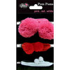 Glitz Design - Pom Poms - Ribbon - Pink Red White