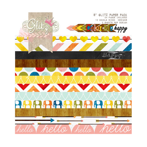 Glitz Design - Color Me Happy Collection - 8 x 8 Paper Pad
