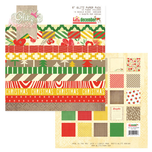 Glitz Design - Hello December Collection - Christmas - 6 x 6 Paper Pad