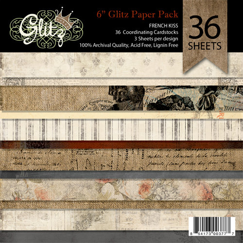 Glitz Design - French Kiss Collection - 6 x 6 Paper Pad