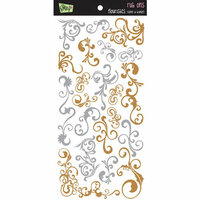 Glitz Designs - Rub Ons - Flourishes - Silver and Bronze, CLEARANCE