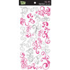 Glitz Designs - Rub Ons - Pink and White Flourish, CLEARANCE