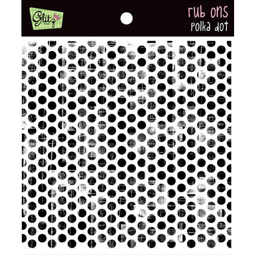 Glitz Design - Rub Ons - Distressed Polka Dot - Black, CLEARANCE
