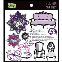 Glitz Design - Plum Crazy Collection - Rub Ons - Plum Crazy, BRAND NEW