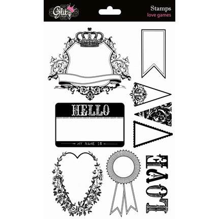 Glitz Design - Love Games Collection - Clear Acrylic Stamps - Love Games