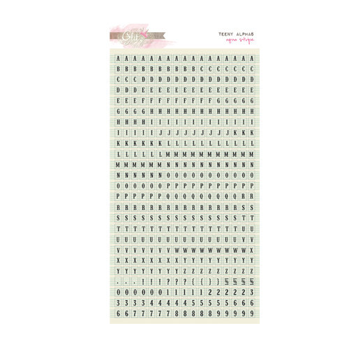 Glitz Design - Unchartered Waters Collection - Cardstock Stickers - Teeny Alphabet - Aqua Stripe