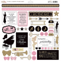 Glitz Design - All Dolled Up Collection - 12 x 12 Cardstock Stickers - Titles and Accents