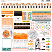 Glitz Design - 77 Collection - 12 x 12 Cardstock Stickers - Titles and Accents