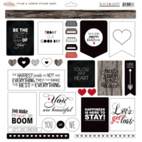 Glitz Design - Black and White Collection - 12 x 12 Cardstock Stickers - Titles and Accents