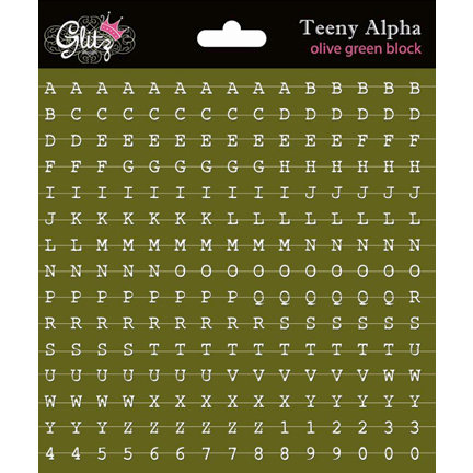 Glitz Design - Laced with Grace Collection - Cardstock Stickers - Teeny Alphabet - Olive Green