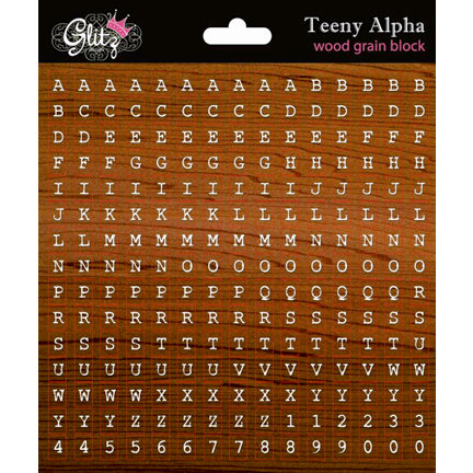 Glitz Design - Laced with Grace Collection - Cardstock Stickers - Teeny Alphabet - Wood Grain