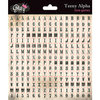 Glitz Design - Love Games Collection - Cardstock Stickers - Teeny Alphabet - Cream Grunge