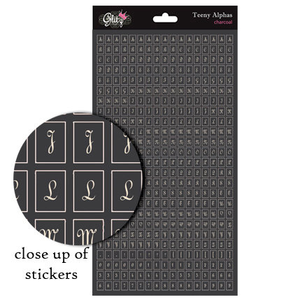 Glitz Design - French Kiss Collection - Cardstock Stickers - Teeny Alphabet - Charcoal