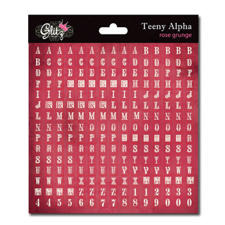 Glitz Design - Cardstock Stickers - Teeny Alphabet - Rose Grunge