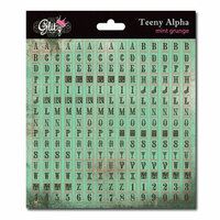 Glitz Design - Cardstock Stickers - Teeny Alphabet - Mint Grunge