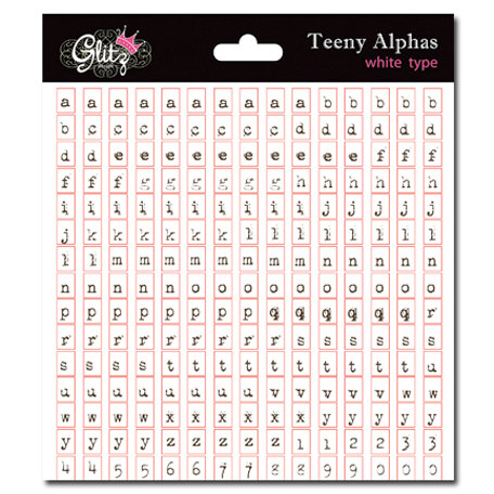 Glitz Design - Cardstock Stickers - Teeny Alphabet - White Type