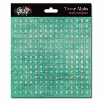 Glitz Design - Cardstock Stickers - Teeny Alphabet - Teal Wood Grain