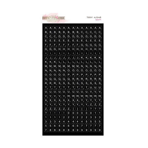 Glitz Design - Cashmere Dame Collection - Cardstock Stickers - Teeny Alphabet - Black