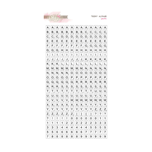 Glitz Design - Yours Truly Collection - Cardstock Stickers - Teeny Alphabet - White