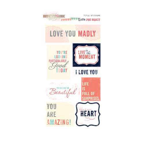Glitz Design - Love You Madly Collection - Cardstock Stickers - Titles