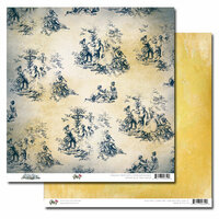 Glitz Design - Vintage Blue Collection - 12 x 12 Double Sided Paper - Toile