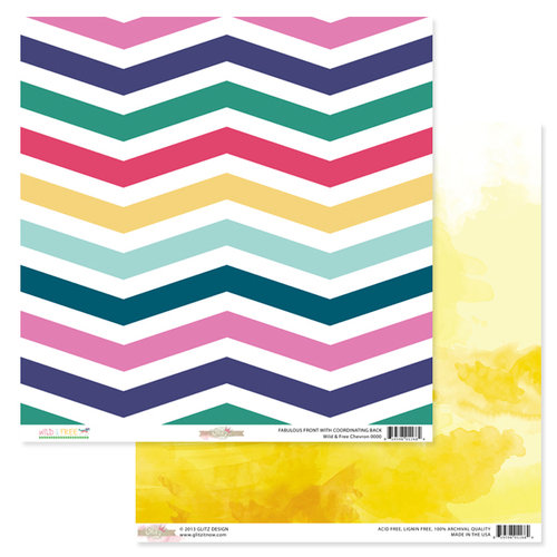 Glitz Design - Wild and Free Collection - 12 x 12 Double Sided Paper - Chevron