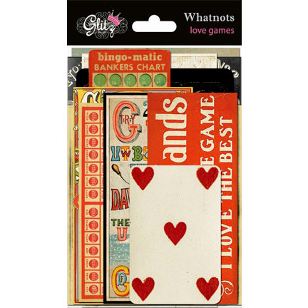Glitz Design - Love Games Collection - Cardstock Pieces - Whatnots, CLEARANCE